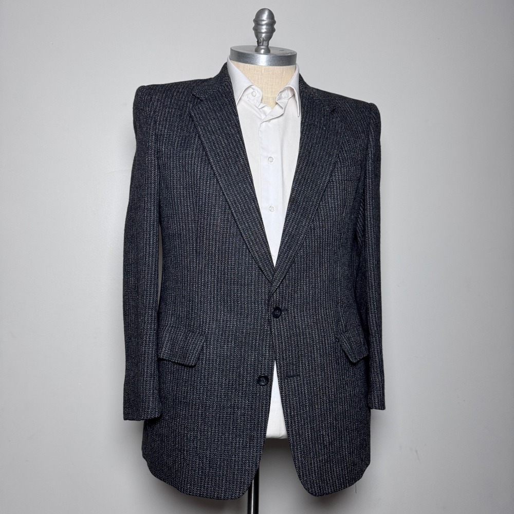 Christian Dior‎ Monsieur Sport Coat Mens 44L Grey Textured Virgin Wool Blazer